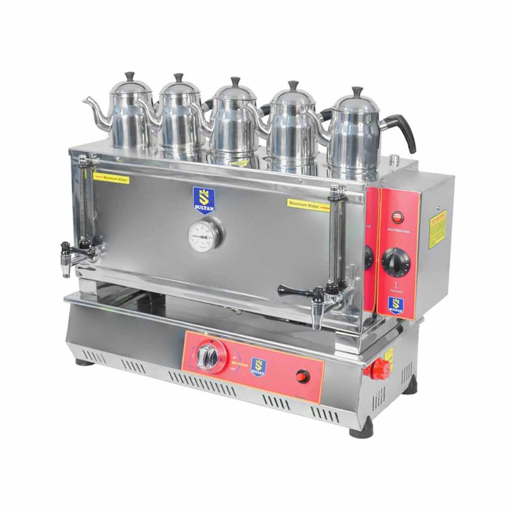 چای ساز صنعتی 5 قوری گازی ترموستاتیک سلطان SU-GT550