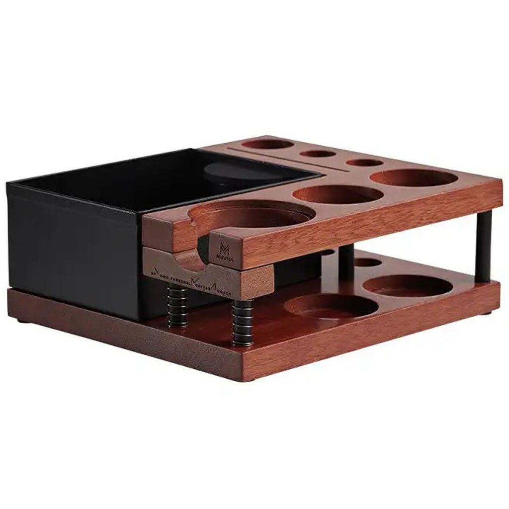 استند پرتافیلتر و ناک باکس چوب گردو با پایه فلزی دو طبقه MUVNA