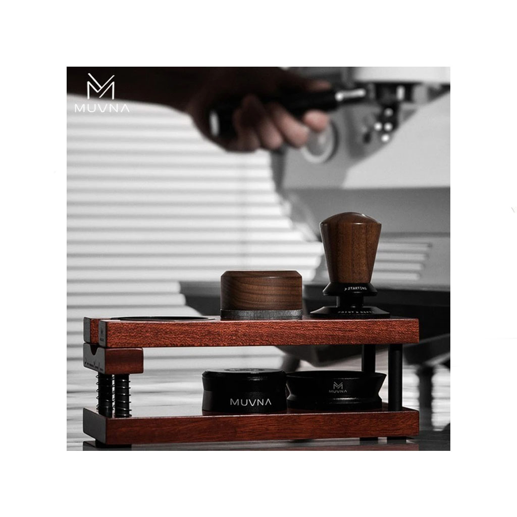 استند پرتافیلتر چوب گردو با پایه فلزی دو طبقه MUVNA