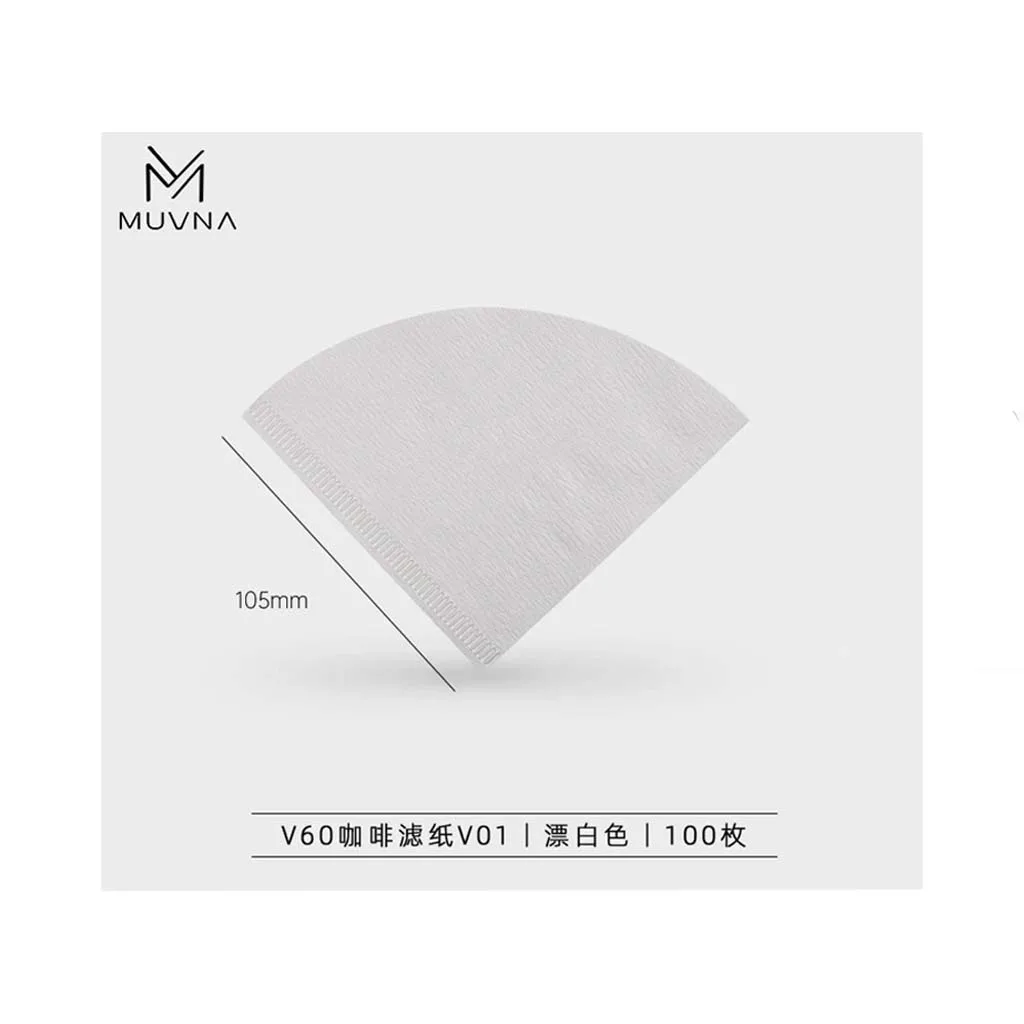 فیلتر قهوه کاغذی v60 ژاپنی سفید MUVNA