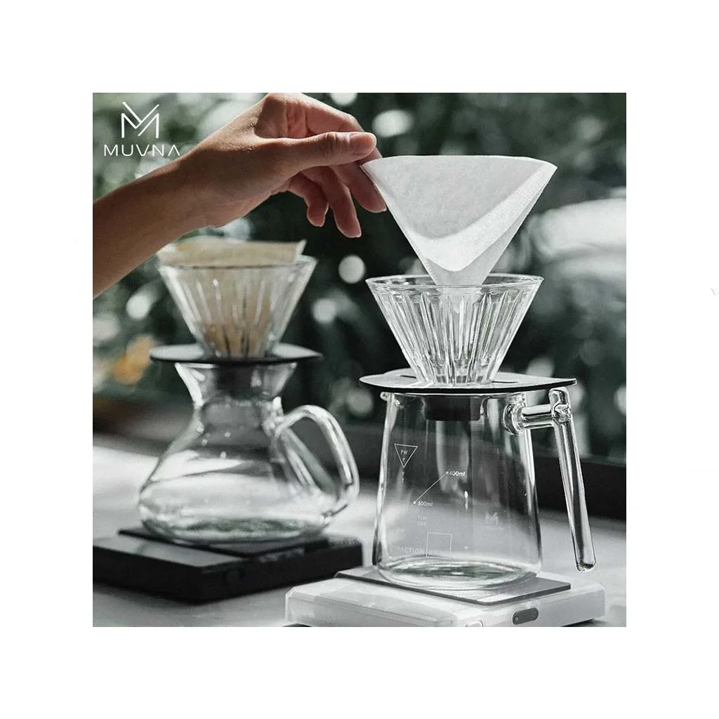 فیلتر قهوه کاغذی v60 ژاپنی سفید MUVNA