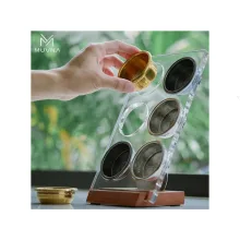 استند بسکت اکرلیک با پایه چوب گردو MUVNA