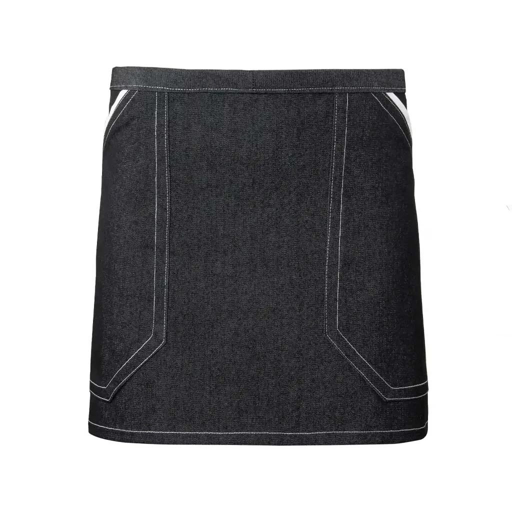 نیم پیشبند جین دو جیب نوار سفید SS-UNIFORM