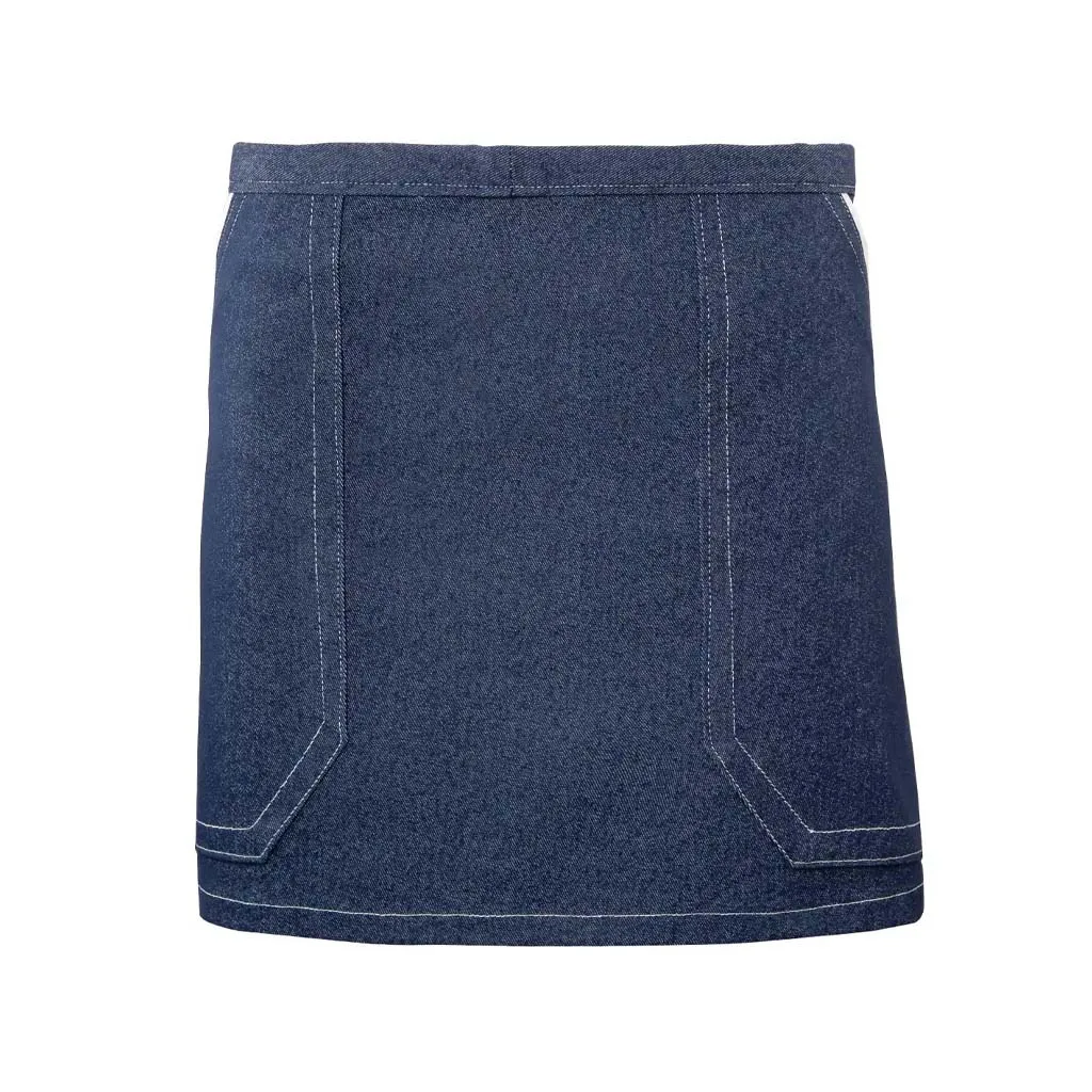 نیم پیشبند جین دو جیب نوار سفید SS-UNIFORM