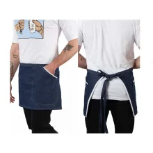 نیم پیشبند جین دو جیب نوار سفید SS-UNIFORM