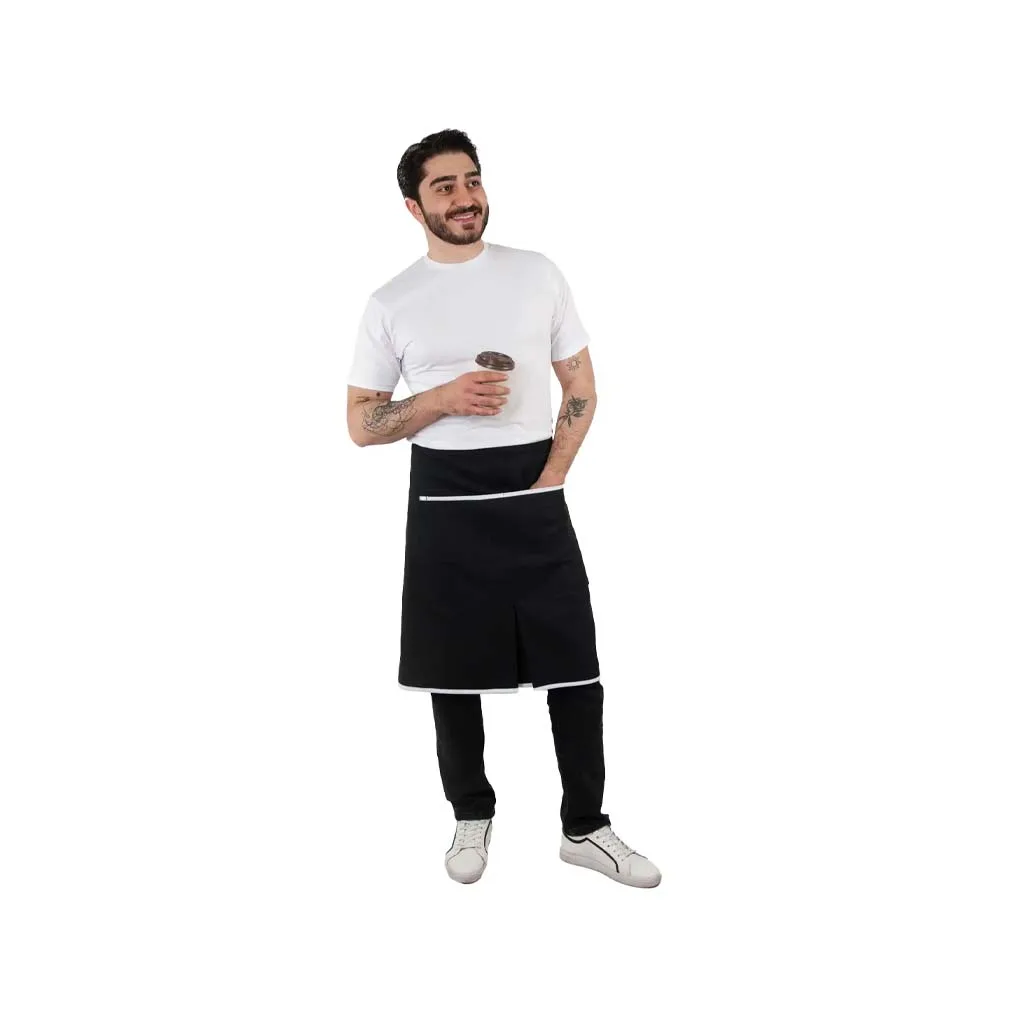 نیم پیشبند کتان دو جیب نوار سفید SS-UNIFORM