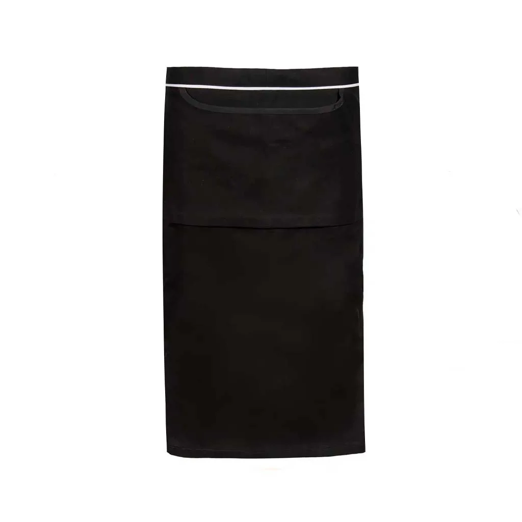 نیم پیشبند کتان کجراه با نوار سفید SS-UNIFORM