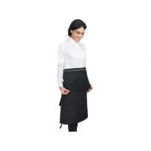 نیم پیشبند کتان کجراه با نوار سفید SS-UNIFORM