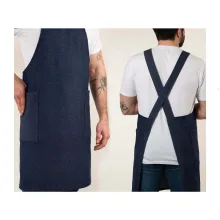 پیشبند تک جیب جین آبی بند ضربدری Minimal Style برند SS-UNIFORM