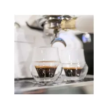 با طراحی منحنی، شفافیت بالا و شیشه حرارتدیده، مناسب برای سرو اسپرسوی حرفهای
