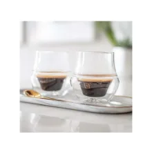 با طراحی منحنی، شفافیت بالا و شیشه حرارتدیده، مناسب برای سرو اسپرسوی حرفهای