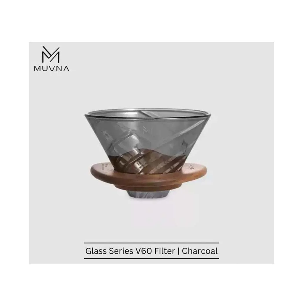 دریپر v60 پیرکس با پایه چوبی MUVNA