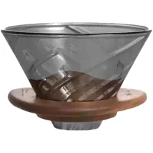 دریپر v60 پیرکس با پایه چوبی MUVNA