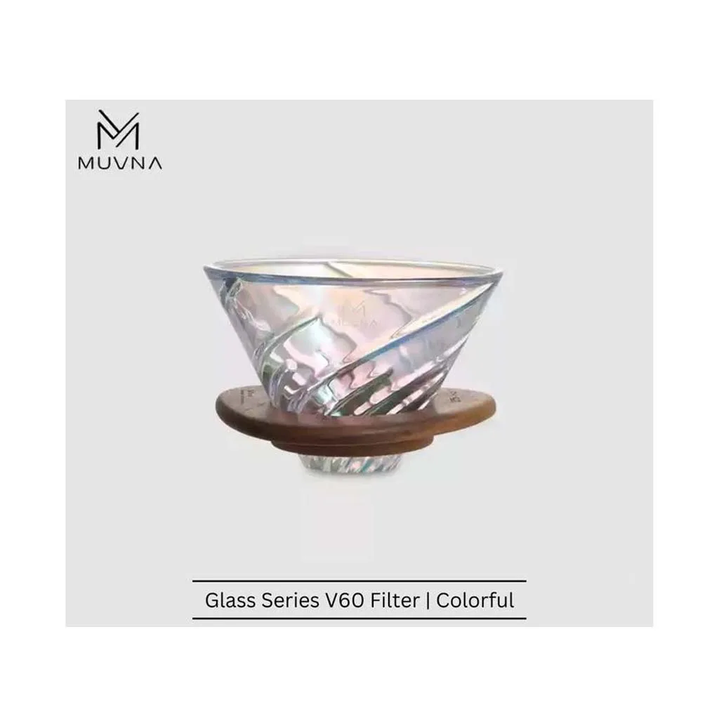 دریپر v60 پیرکس با پایه چوبی MUVNA