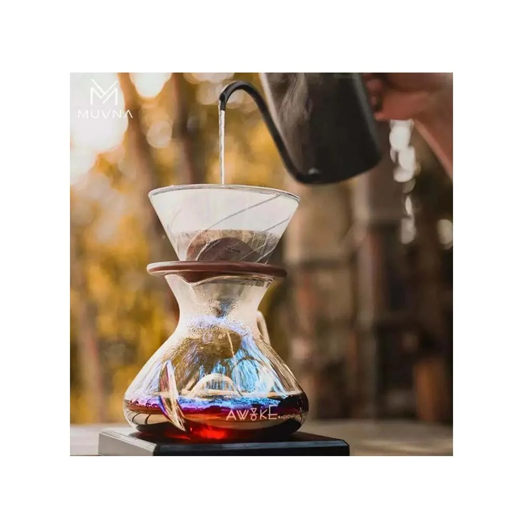 دریپر v60 پیرکس با پایه چوبی MUVNA