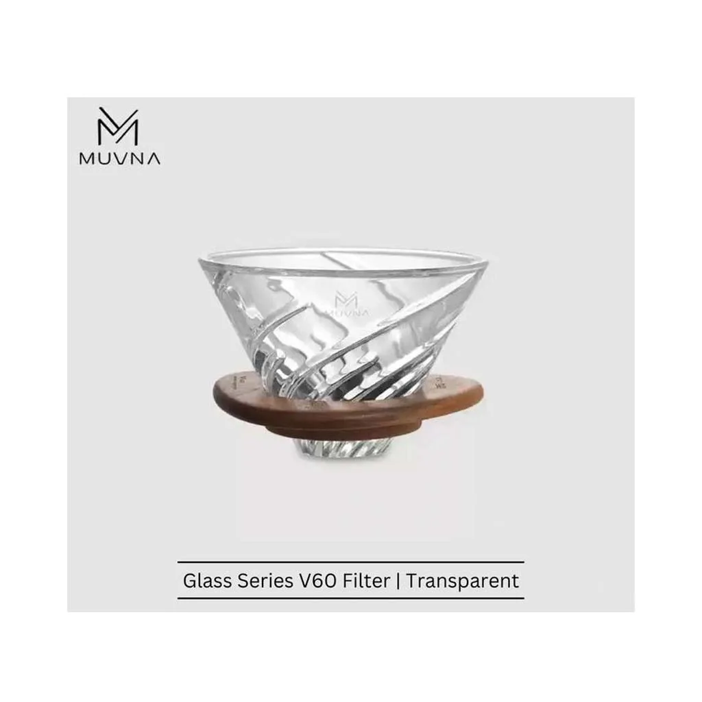 دریپر v60 پیرکس با پایه چوبی MUVNA