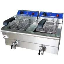 سرخ کن دو لگن برقی رومیزی با شیر تخلیه استار