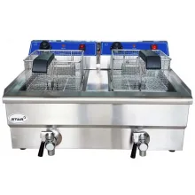 سرخ کن دو لگن برقی رومیزی با شیر تخلیه استار