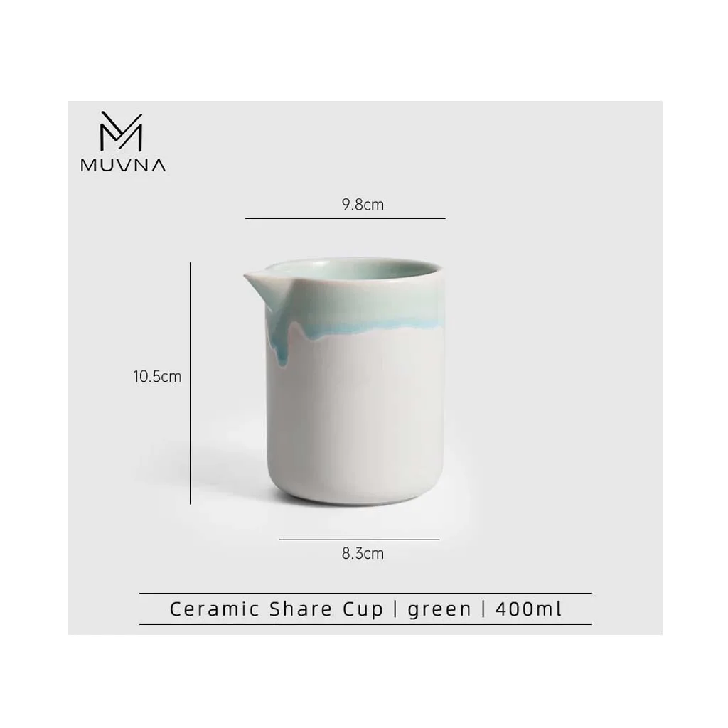 سرور سرامیکی لبه رنگی آبی 400ml برند MUVNA