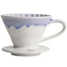 قهوه ساز v60 سرامیکی لبه رنگی آبی سایز 01 MUVNA