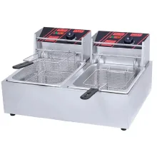 سرخ کن برقی دو لگن بدون شیر تخلیه بست