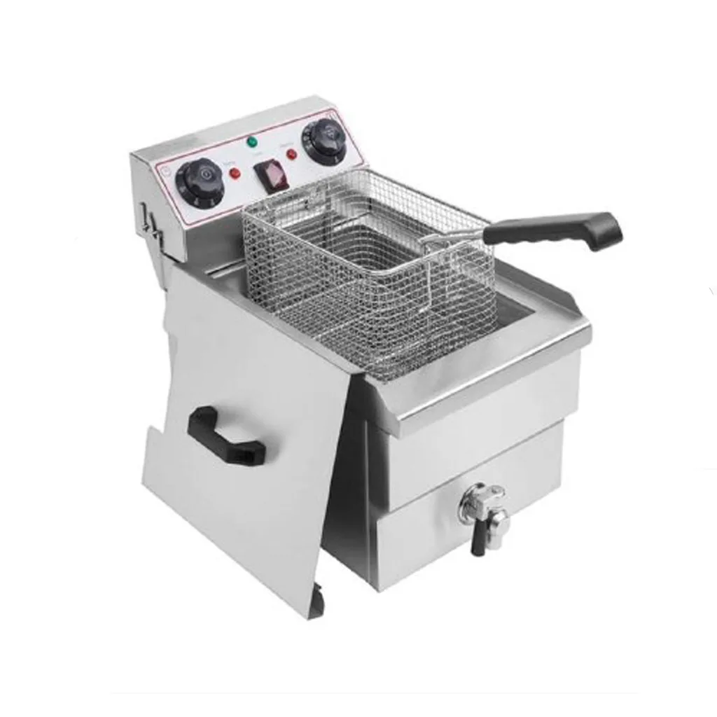 سرخ کن تک لگنه برقی با شیر تخلیه بست