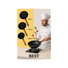 ماهیتابه ووک دسته چوبی بست