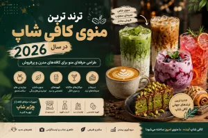 ترند ترین منوی کافی شاپ در سال 2026 | طراحی منوی حرفه‌ای برای کافه‌ها