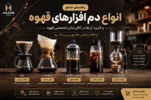 انواع دم‌افزارهای قهوه و کاربرد آن‌ها در کافی‌شاپ تخصصی قهوه
