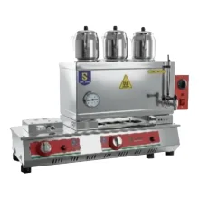 سماور صنعتی هیبریدی 3 قوری (گازی+برقی) سلطان SU-HGGE333