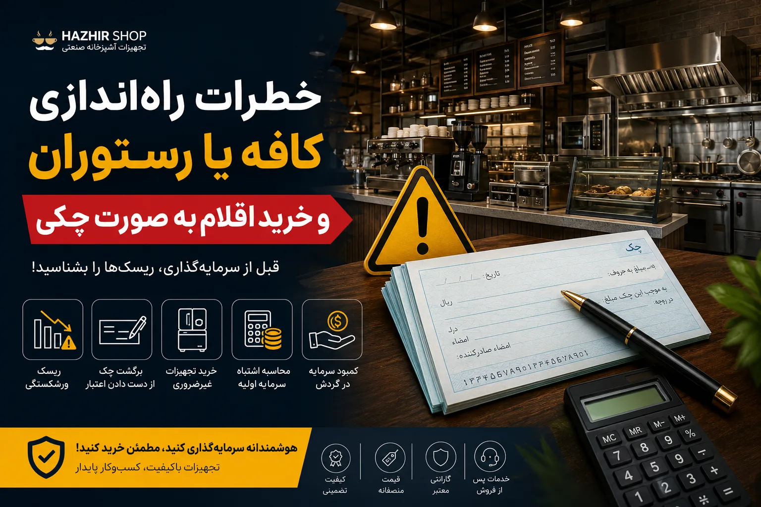 ۷ اشتباه مرگبار در راه‌اندازی کافه و رستوران؛ چرا خرید چکی تجهیزات می‌تواند کسب‌وکار شما را نابود کند؟