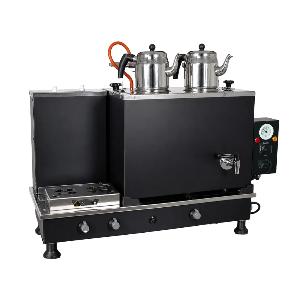 چای ساز صنعتی 2 قوری گازی و برقی مراکشی مشکی
