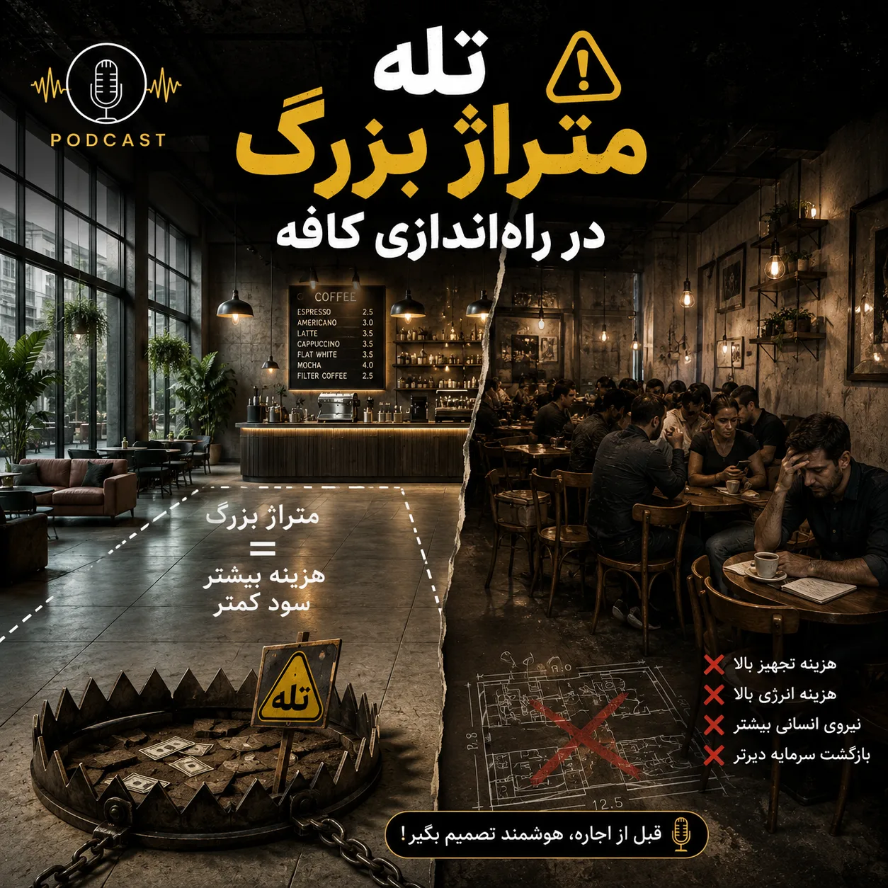 بهترین متراژ برای کافه بیکری چقدر است؟ راهنمای کامل انتخاب فضای ایدهآل برای سودآوری بیشتر 3 3459