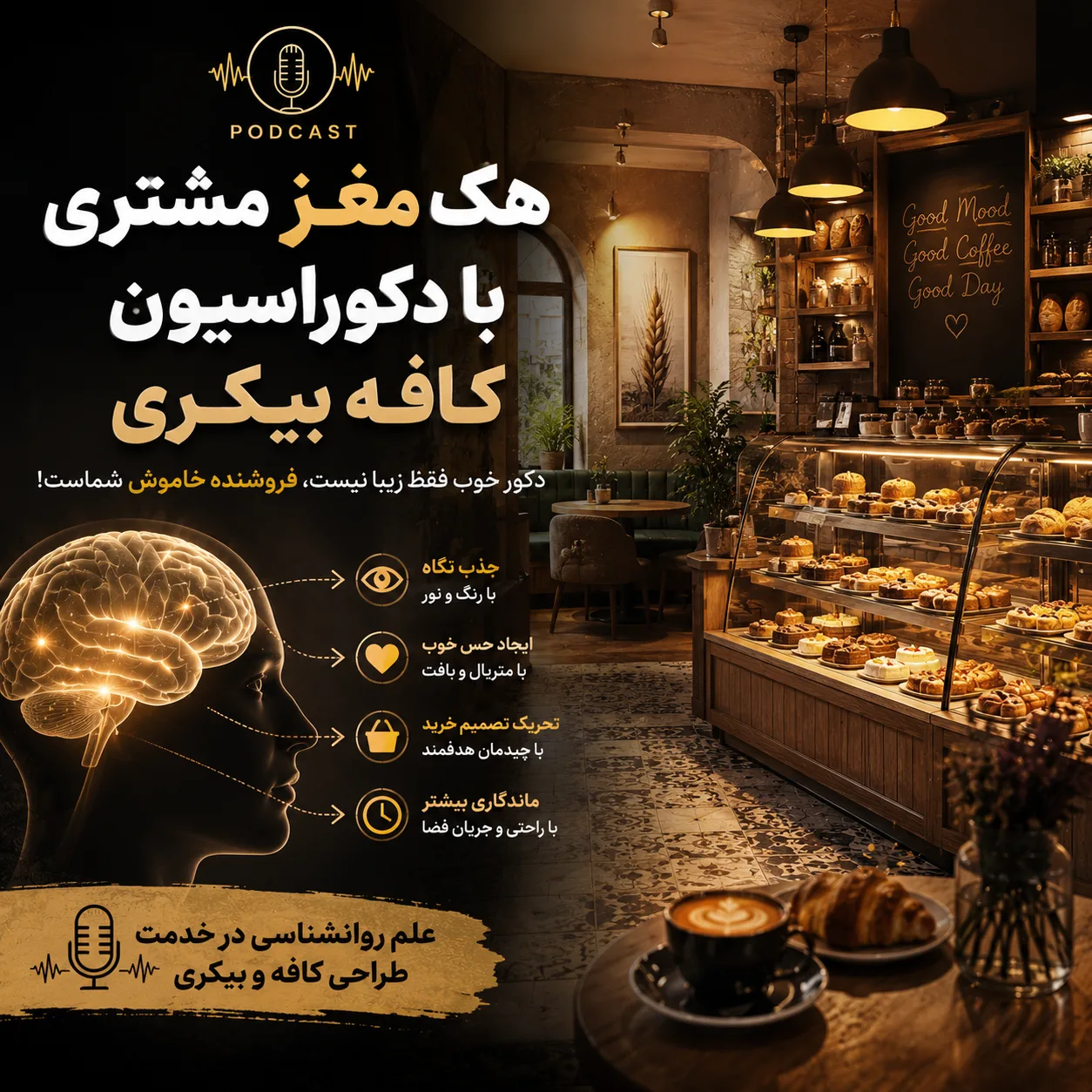 طراحی دکوراسیون کافه بیکری مدرن و ترند ۲۰۲۶ | ایدههای لوکس، کاربردی و پرفروش 3 3462