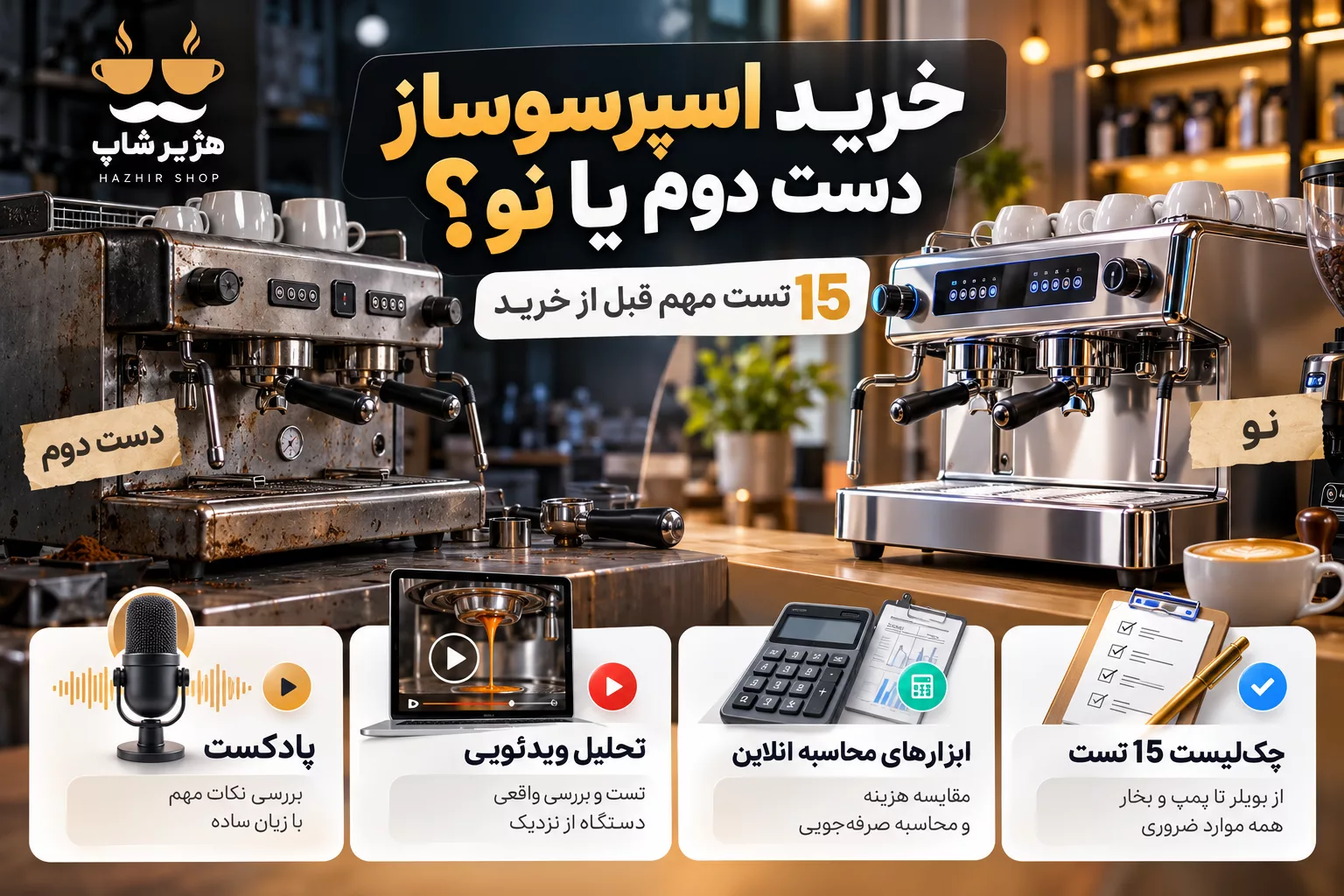 خرید اسپرسوساز دست دوم یا نو؟ 15 تست مهم قبل از خرید